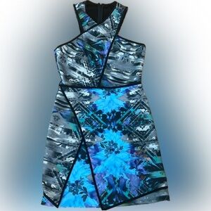 Parker Printed Bodycon Tobias Printed Halter Dress Size small $308 NEW